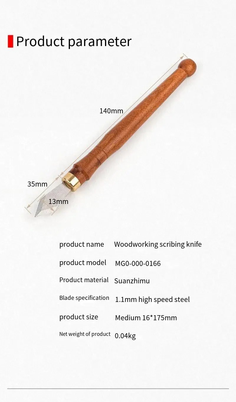 Woodworking Triangular Line Drawing Knife DIY Tool Bidirectional Drawing Knife Marking High Carbon Steel Blade Wood Carving Tool - Image 4