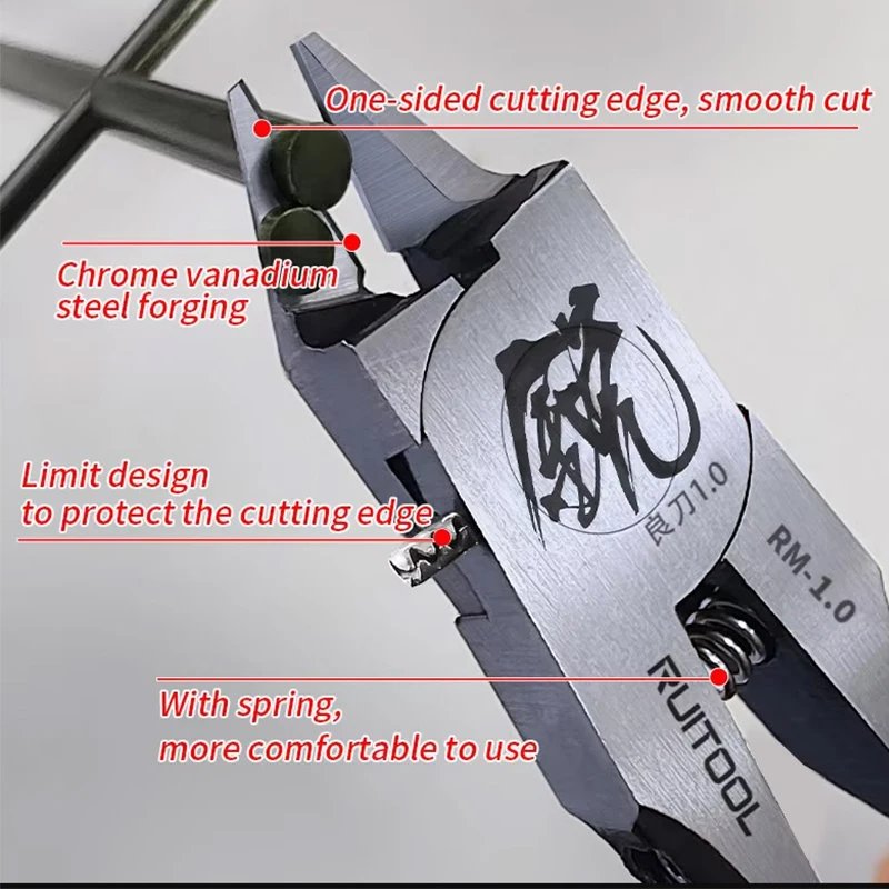 Precision Ultra-thin Single Blade Gundam Nipper CR-V Steel Non-slip Sprue Cutter Model Pliers for Plastic Model Kit - Image 7